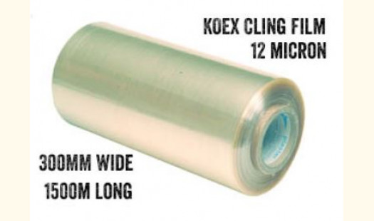 Koex 2 layer Cling Film 300mm Wide 1500m Long 12 Micron